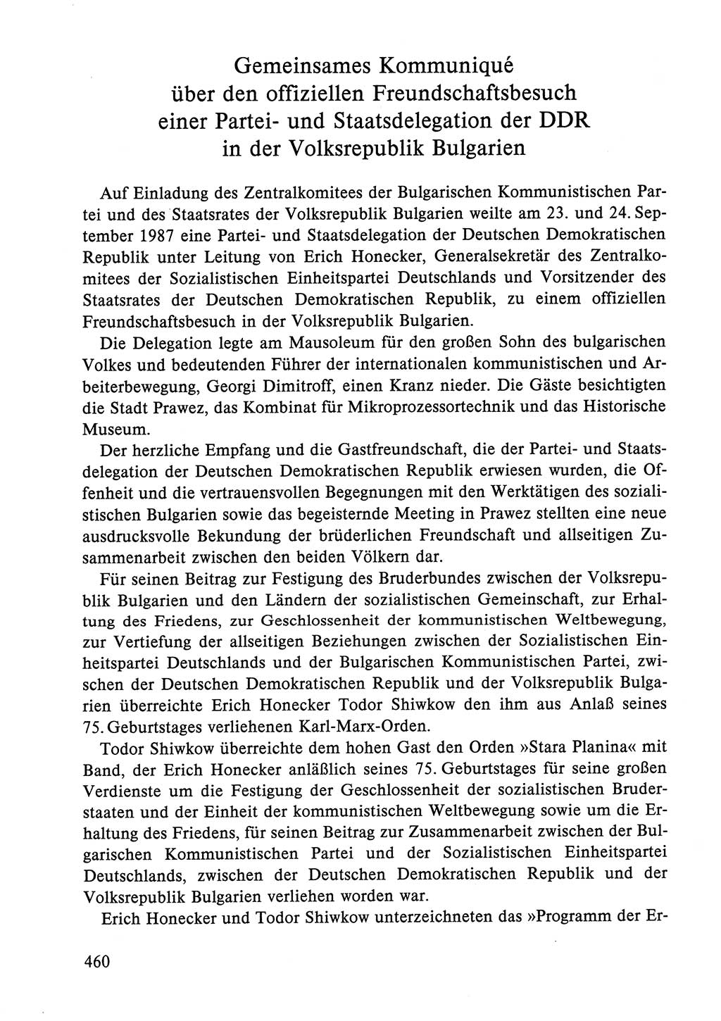 Dokumente der Sozialistischen Einheitspartei Deutschlands (SED) [Deutsche Demokratische Republik (DDR)] 1986-1987, Seite 460 (Dok. SED DDR 1986-1987, S. 460)