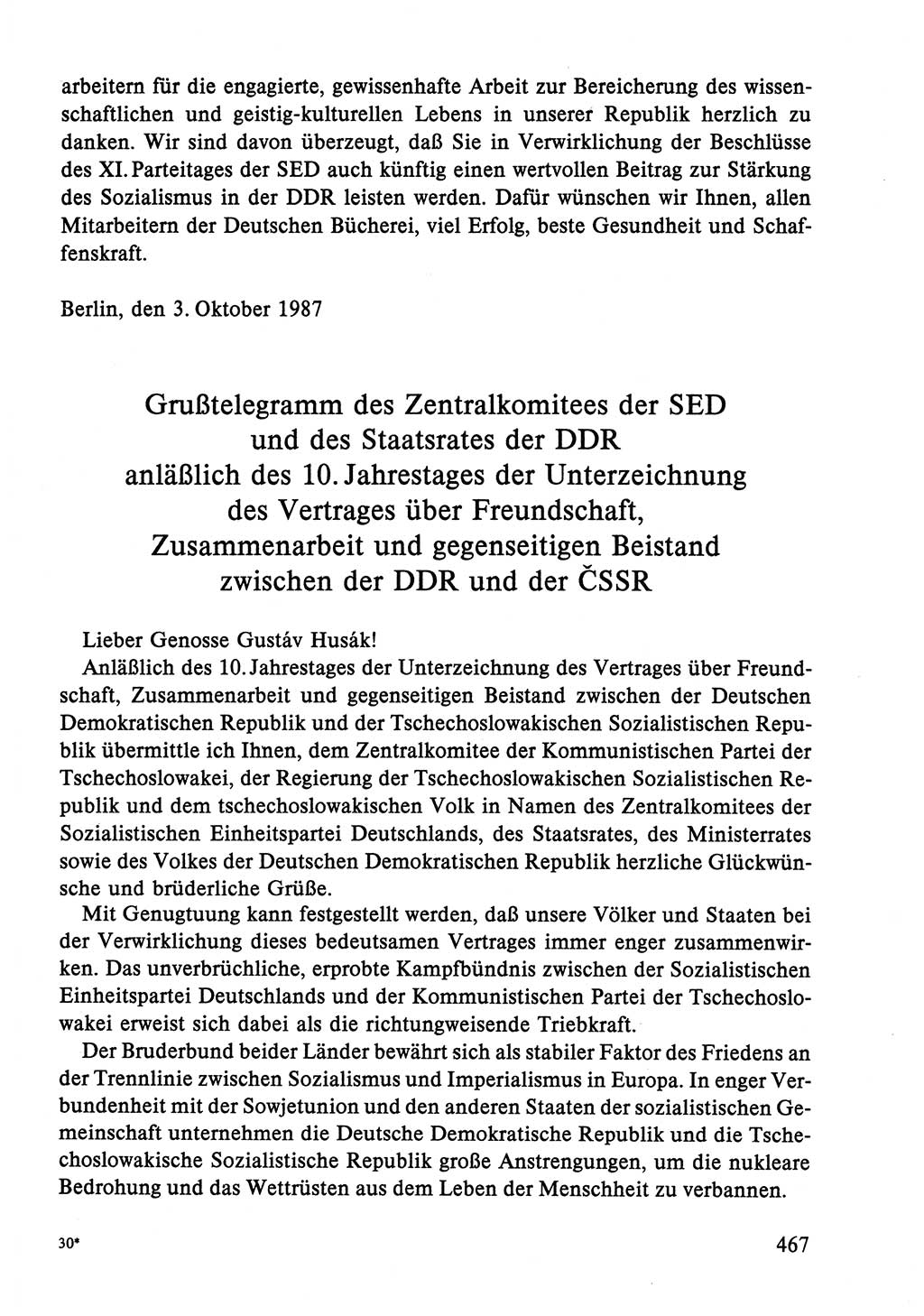 Dokumente der Sozialistischen Einheitspartei Deutschlands (SED) [Deutsche Demokratische Republik (DDR)] 1986-1987, Seite 467 (Dok. SED DDR 1986-1987, S. 467)