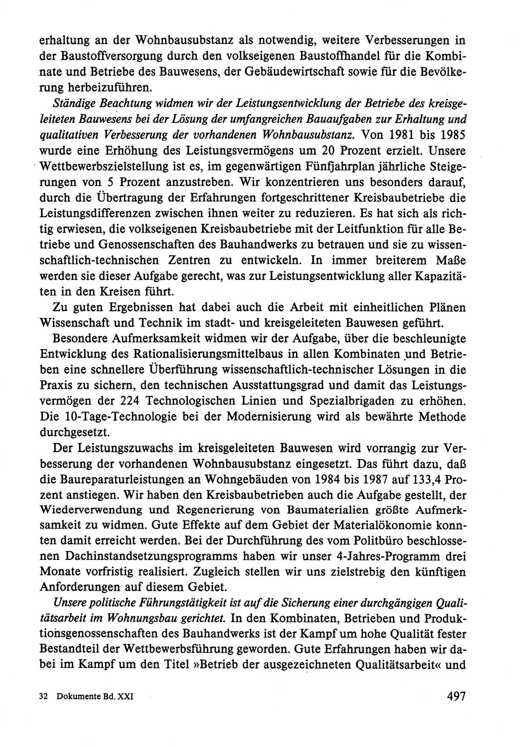 Dokumente der Sozialistischen Einheitspartei Deutschlands (SED) [Deutsche Demokratische Republik (DDR)] 1986-1987, Seite 497 (Dok. SED DDR 1986-1987, S. 497)