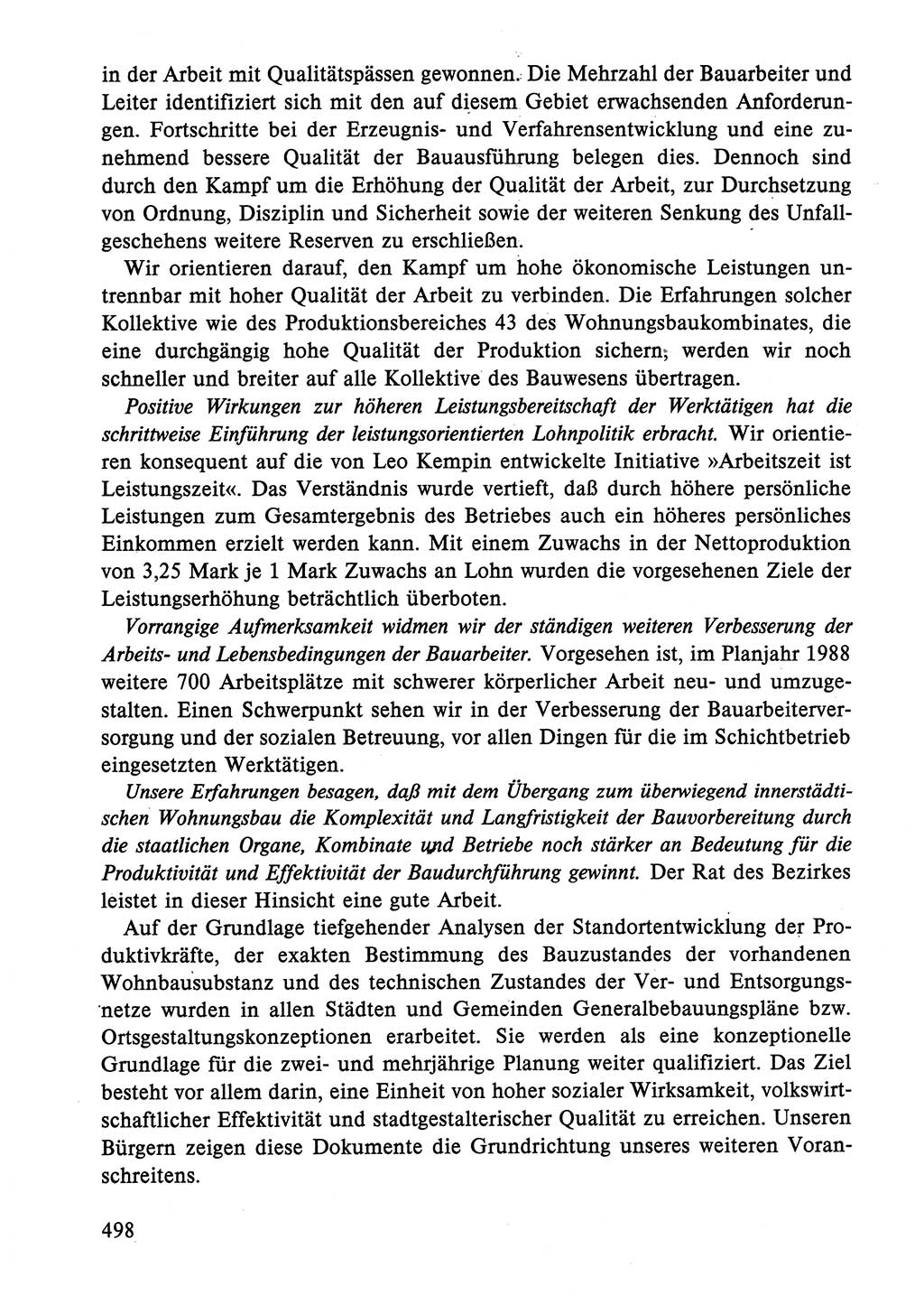 Dokumente der Sozialistischen Einheitspartei Deutschlands (SED) [Deutsche Demokratische Republik (DDR)] 1986-1987, Seite 498 (Dok. SED DDR 1986-1987, S. 498)