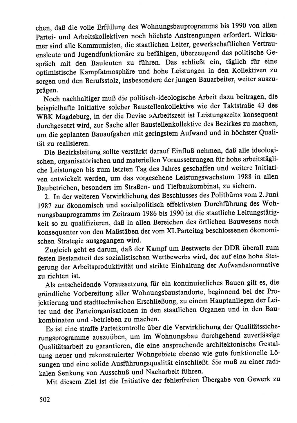 Dokumente der Sozialistischen Einheitspartei Deutschlands (SED) [Deutsche Demokratische Republik (DDR)] 1986-1987, Seite 502 (Dok. SED DDR 1986-1987, S. 502)