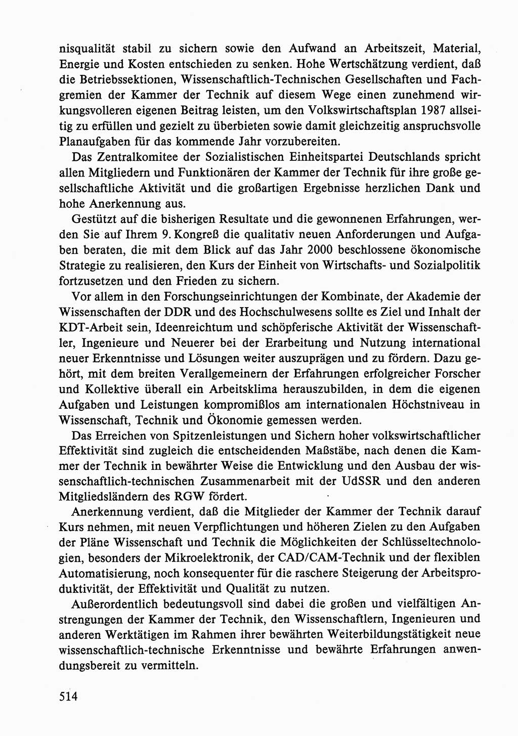 Dokumente der Sozialistischen Einheitspartei Deutschlands (SED) [Deutsche Demokratische Republik (DDR)] 1986-1987, Seite 514 (Dok. SED DDR 1986-1987, S. 514)