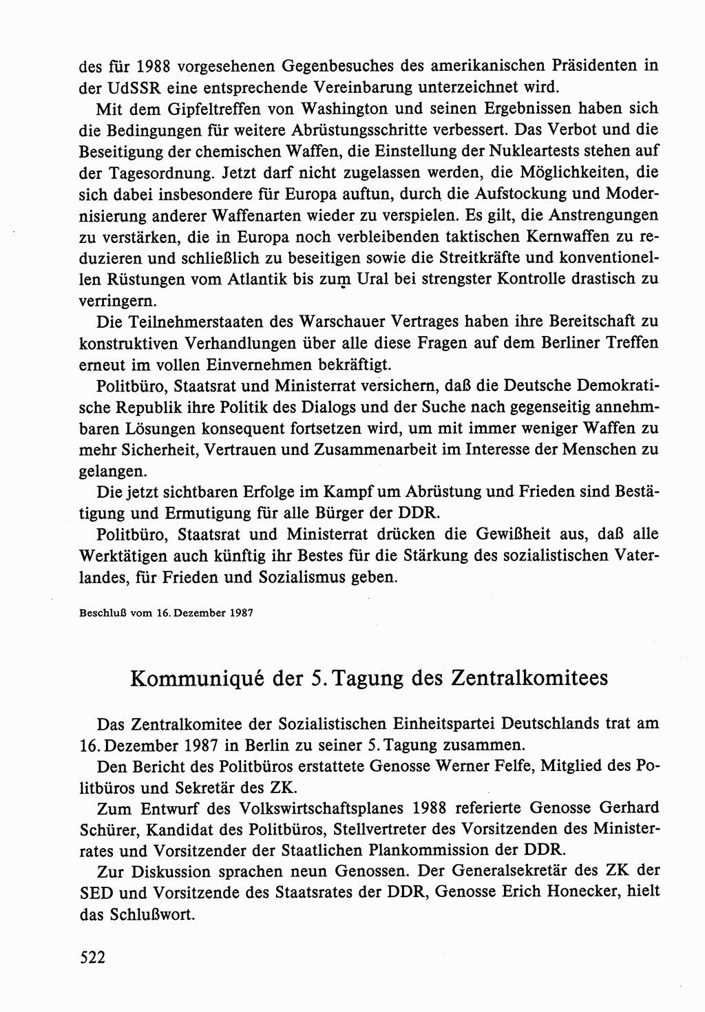 Dokumente der Sozialistischen Einheitspartei Deutschlands (SED) [Deutsche Demokratische Republik (DDR)] 1986-1987, Seite 522 (Dok. SED DDR 1986-1987, S. 522)