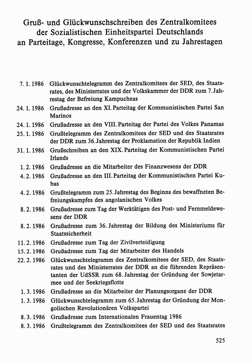 Dokumente der Sozialistischen Einheitspartei Deutschlands (SED) [Deutsche Demokratische Republik (DDR)] 1986-1987, Seite 525 (Dok. SED DDR 1986-1987, S. 525)