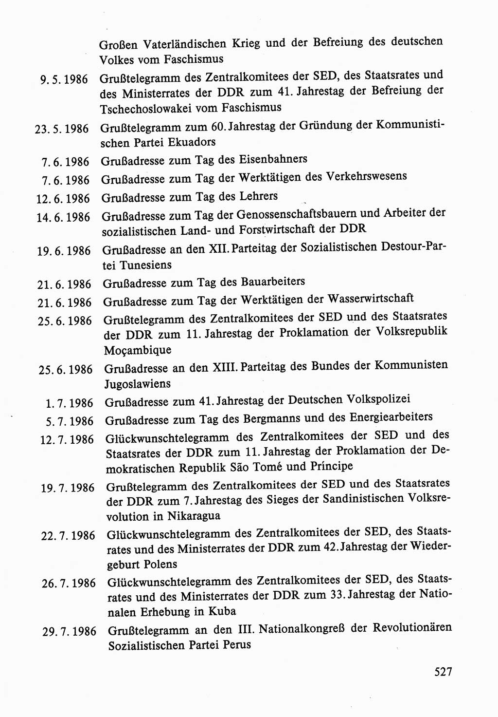 Dokumente der Sozialistischen Einheitspartei Deutschlands (SED) [Deutsche Demokratische Republik (DDR)] 1986-1987, Seite 527 (Dok. SED DDR 1986-1987, S. 527)