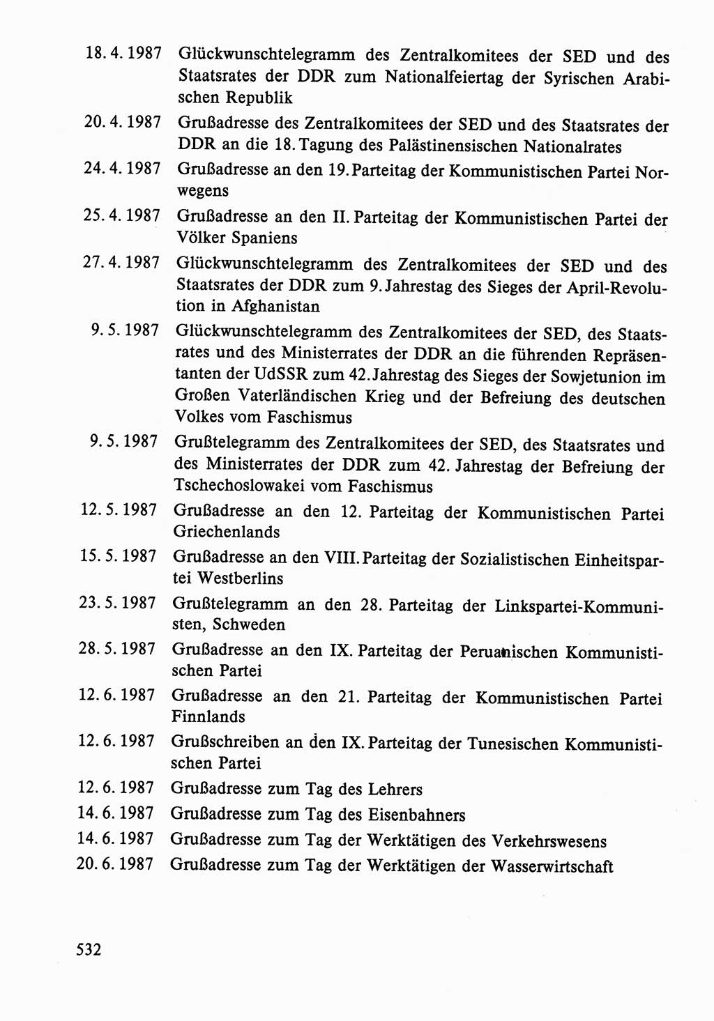 Dokumente der Sozialistischen Einheitspartei Deutschlands (SED) [Deutsche Demokratische Republik (DDR)] 1986-1987, Seite 532 (Dok. SED DDR 1986-1987, S. 532)