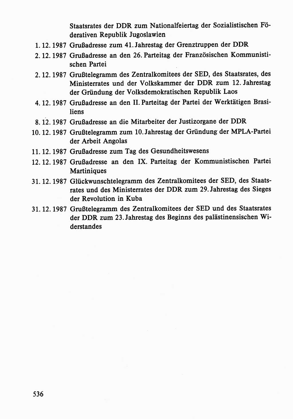Dokumente der Sozialistischen Einheitspartei Deutschlands (SED) [Deutsche Demokratische Republik (DDR)] 1986-1987, Seite 536 (Dok. SED DDR 1986-1987, S. 536)