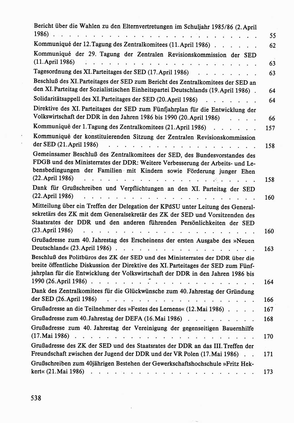 Dokumente der Sozialistischen Einheitspartei Deutschlands (SED) [Deutsche Demokratische Republik (DDR)] 1986-1987, Seite 538 (Dok. SED DDR 1986-1987, S. 538)