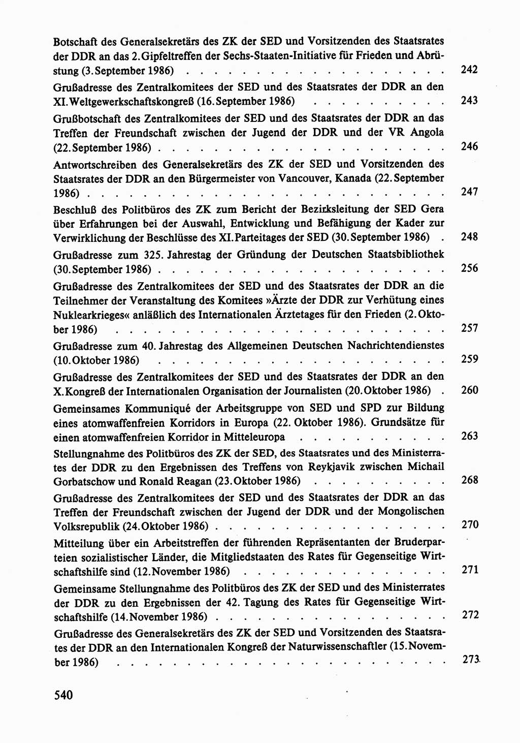 Dokumente der Sozialistischen Einheitspartei Deutschlands (SED) [Deutsche Demokratische Republik (DDR)] 1986-1987, Seite 540 (Dok. SED DDR 1986-1987, S. 540)