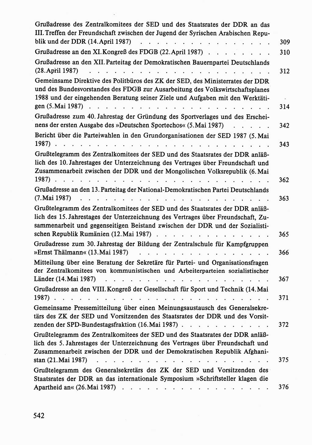 Dokumente der Sozialistischen Einheitspartei Deutschlands (SED) [Deutsche Demokratische Republik (DDR)] 1986-1987, Seite 542 (Dok. SED DDR 1986-1987, S. 542)