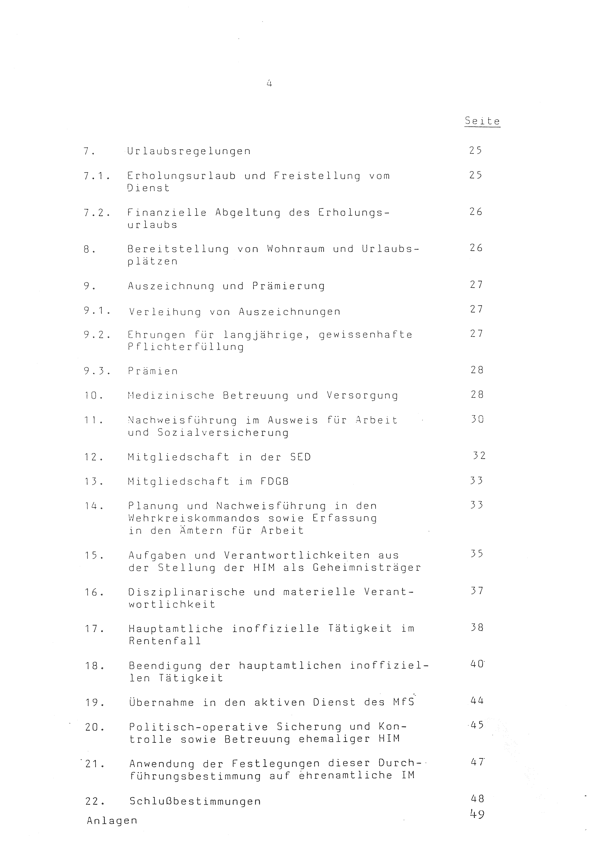 2. Durchführungsbestimmung zur Richtlinie 1/79 über die Arbeit mit hauptamtlichen Mitarbeitern des MfS (HIM), Deutsche Demokratische Republik (DDR), Ministerium für Staatssicherheit (MfS), Der Minister (Mielke), Geheime Verschlußsache (GVS) ooo8-44/86, Berlin 1986, Seite 4 (2. DB RL 1/79 DDR MfS Min. GVS ooo8-44/86 1986, S. 4)