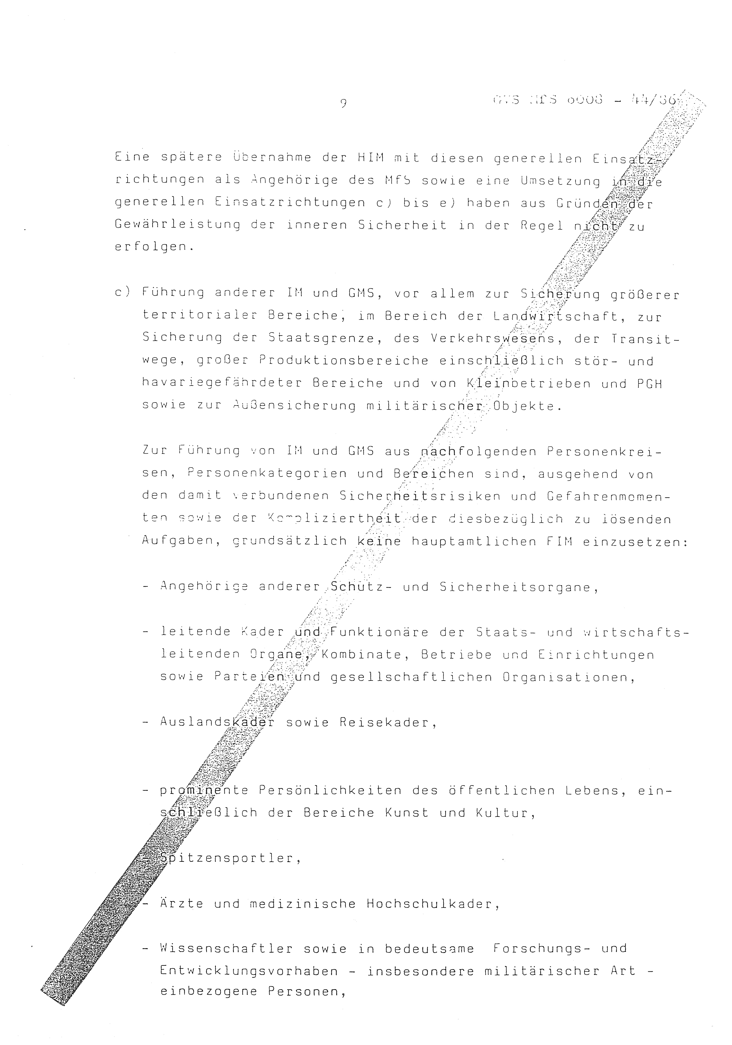 2. Durchführungsbestimmung zur Richtlinie 1/79 über die Arbeit mit hauptamtlichen Mitarbeitern des MfS (HIM), Deutsche Demokratische Republik (DDR), Ministerium für Staatssicherheit (MfS), Der Minister (Mielke), Geheime Verschlußsache (GVS) ooo8-44/86, Berlin 1986, Seite 9 (2. DB RL 1/79 DDR MfS Min. GVS ooo8-44/86 1986, S. 9)