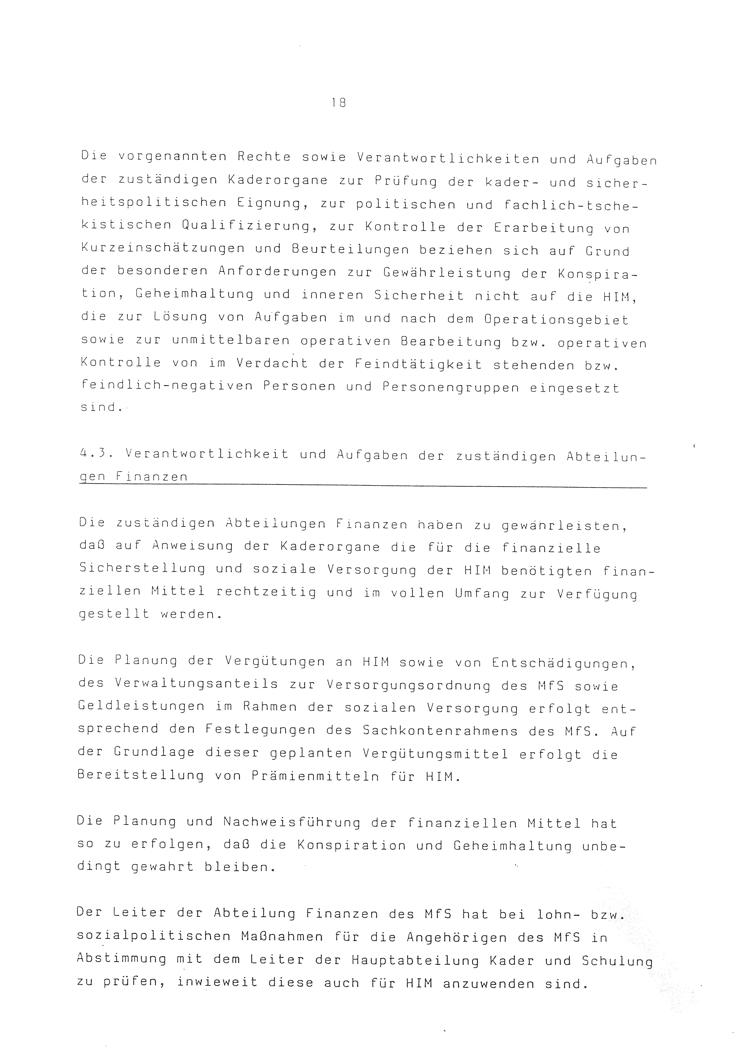 2. Durchführungsbestimmung zur Richtlinie 1/79 über die Arbeit mit hauptamtlichen Mitarbeitern des MfS (HIM), Deutsche Demokratische Republik (DDR), Ministerium für Staatssicherheit (MfS), Der Minister (Mielke), Geheime Verschlußsache (GVS) ooo8-44/86, Berlin 1986, Seite 18 (2. DB RL 1/79 DDR MfS Min. GVS ooo8-44/86 1986, S. 18)