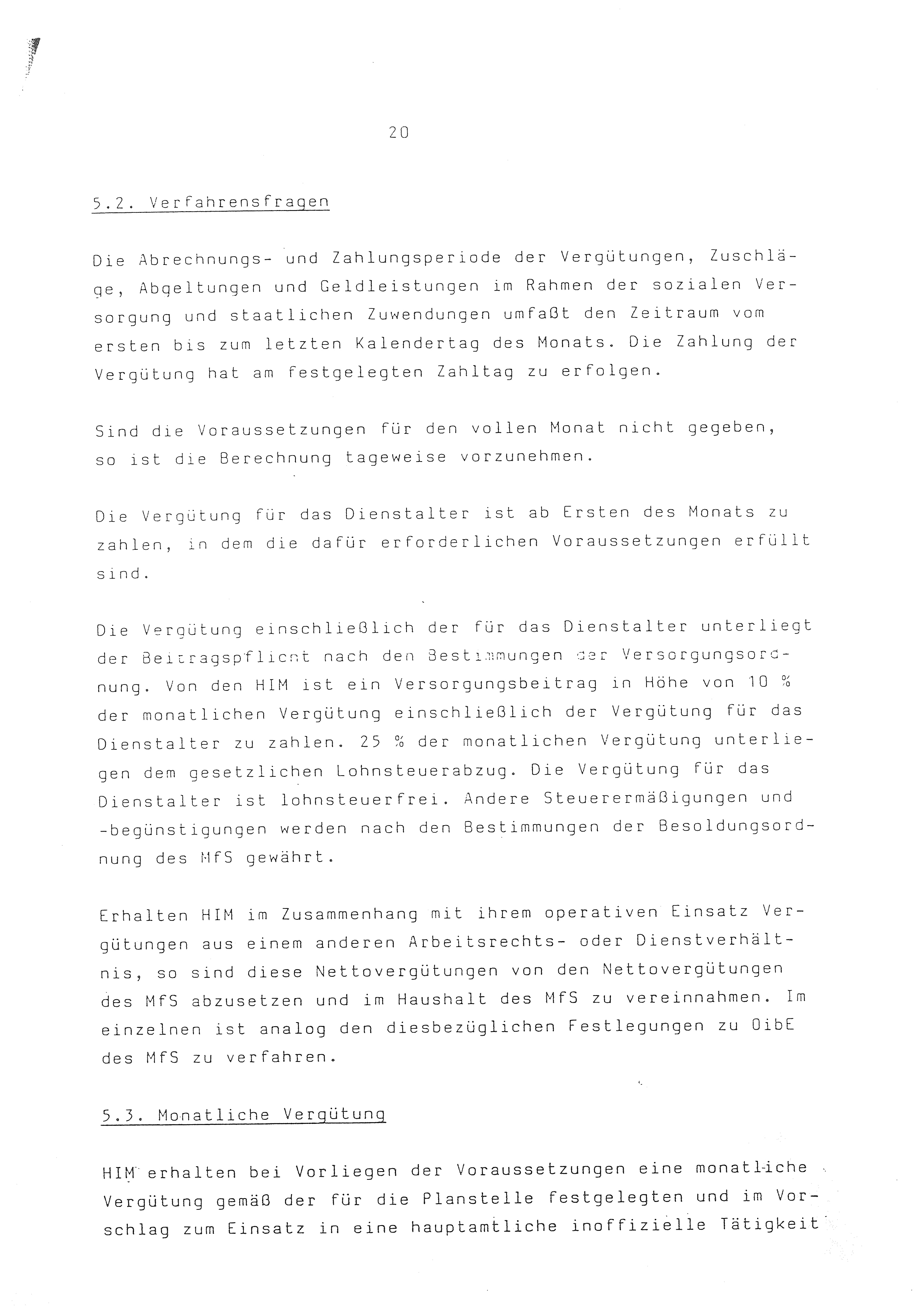 2. Durchführungsbestimmung zur Richtlinie 1/79 über die Arbeit mit hauptamtlichen Mitarbeitern des MfS (HIM), Deutsche Demokratische Republik (DDR), Ministerium für Staatssicherheit (MfS), Der Minister (Mielke), Geheime Verschlußsache (GVS) ooo8-44/86, Berlin 1986, Seite 20 (2. DB RL 1/79 DDR MfS Min. GVS ooo8-44/86 1986, S. 20)