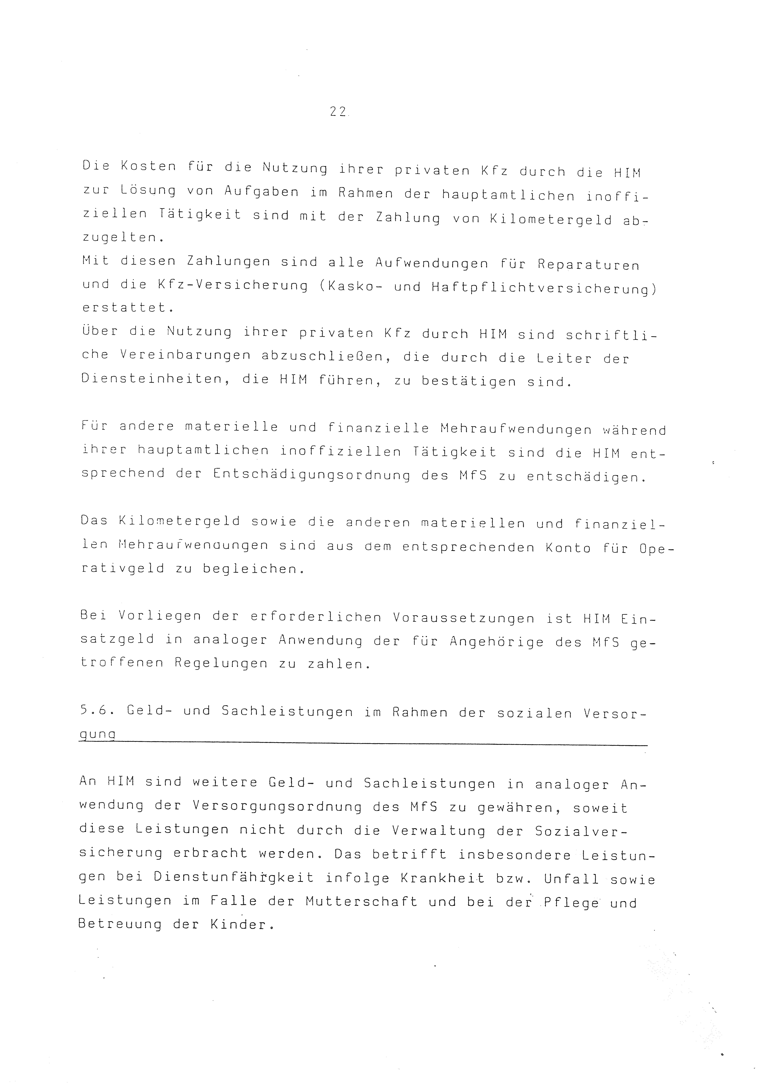 2. Durchführungsbestimmung zur Richtlinie 1/79 über die Arbeit mit hauptamtlichen Mitarbeitern des MfS (HIM), Deutsche Demokratische Republik (DDR), Ministerium für Staatssicherheit (MfS), Der Minister (Mielke), Geheime Verschlußsache (GVS) ooo8-44/86, Berlin 1986, Seite 22 (2. DB RL 1/79 DDR MfS Min. GVS ooo8-44/86 1986, S. 22)