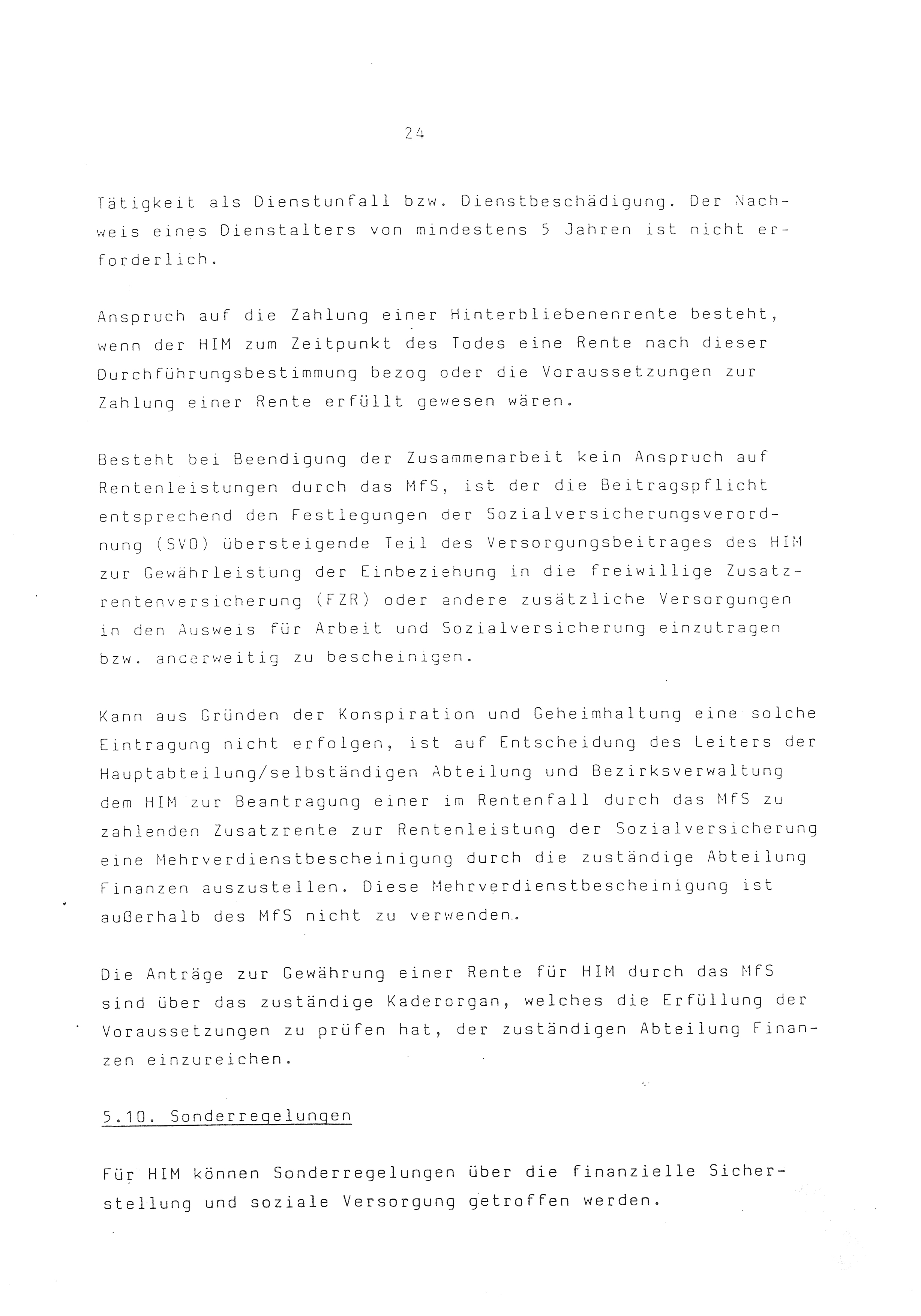 2. Durchführungsbestimmung zur Richtlinie 1/79 über die Arbeit mit hauptamtlichen Mitarbeitern des MfS (HIM), Deutsche Demokratische Republik (DDR), Ministerium für Staatssicherheit (MfS), Der Minister (Mielke), Geheime Verschlußsache (GVS) ooo8-44/86, Berlin 1986, Seite 24 (2. DB RL 1/79 DDR MfS Min. GVS ooo8-44/86 1986, S. 24)