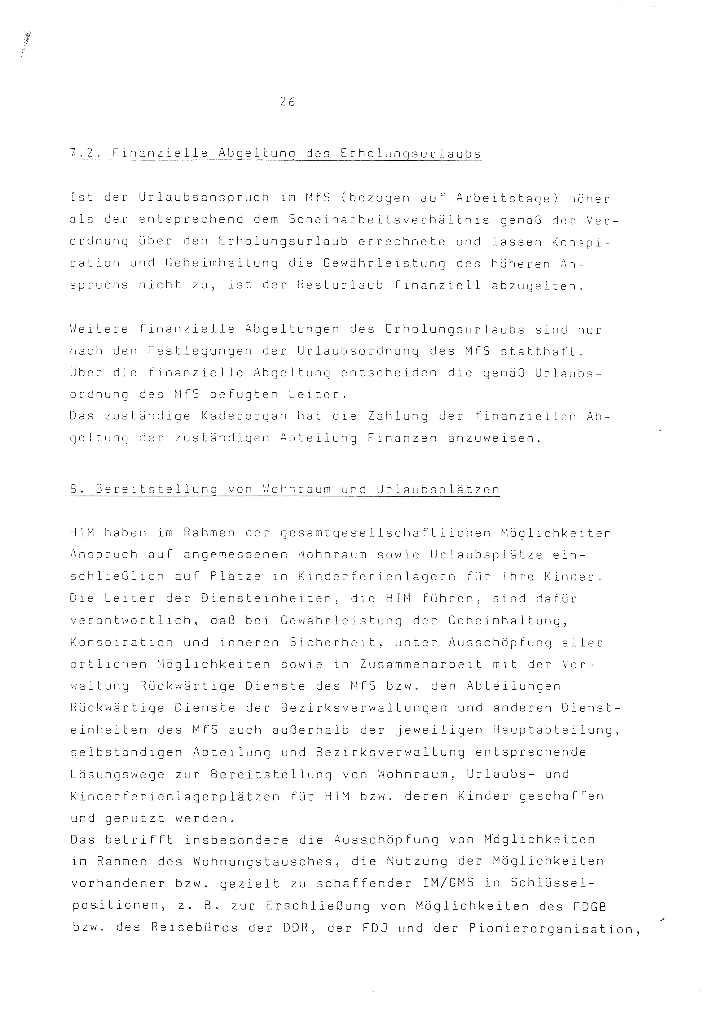 2. Durchführungsbestimmung zur Richtlinie 1/79 über die Arbeit mit hauptamtlichen Mitarbeitern des MfS (HIM), Deutsche Demokratische Republik (DDR), Ministerium für Staatssicherheit (MfS), Der Minister (Mielke), Geheime Verschlußsache (GVS) ooo8-44/86, Berlin 1986, Seite 26 (2. DB RL 1/79 DDR MfS Min. GVS ooo8-44/86 1986, S. 26)