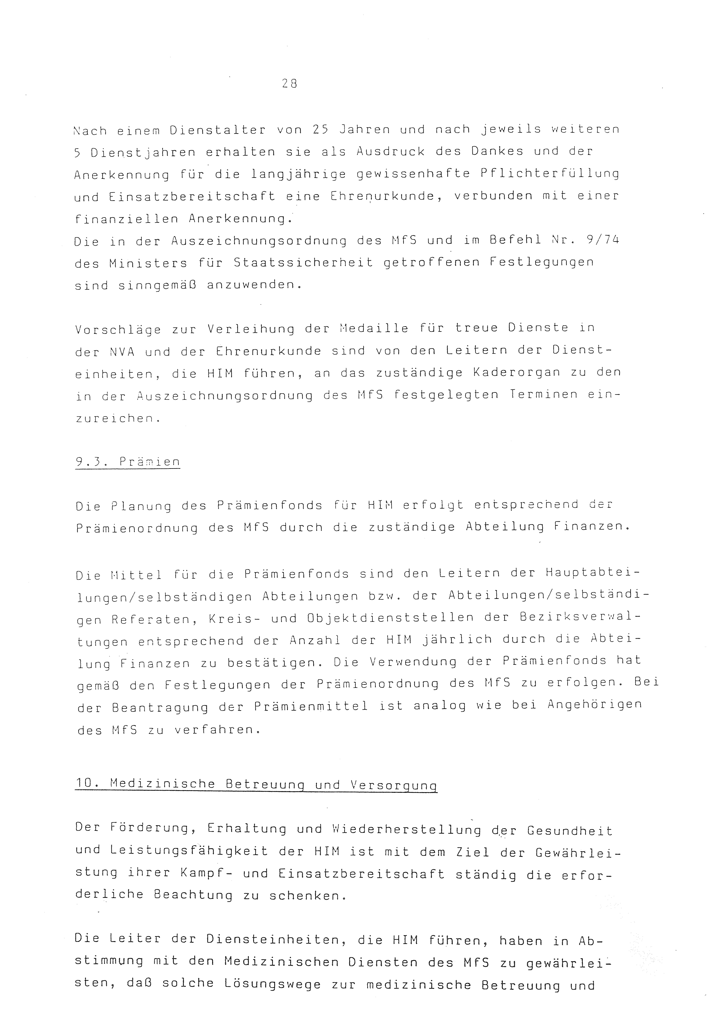 2. Durchführungsbestimmung zur Richtlinie 1/79 über die Arbeit mit hauptamtlichen Mitarbeitern des MfS (HIM), Deutsche Demokratische Republik (DDR), Ministerium für Staatssicherheit (MfS), Der Minister (Mielke), Geheime Verschlußsache (GVS) ooo8-44/86, Berlin 1986, Seite 28 (2. DB RL 1/79 DDR MfS Min. GVS ooo8-44/86 1986, S. 28)