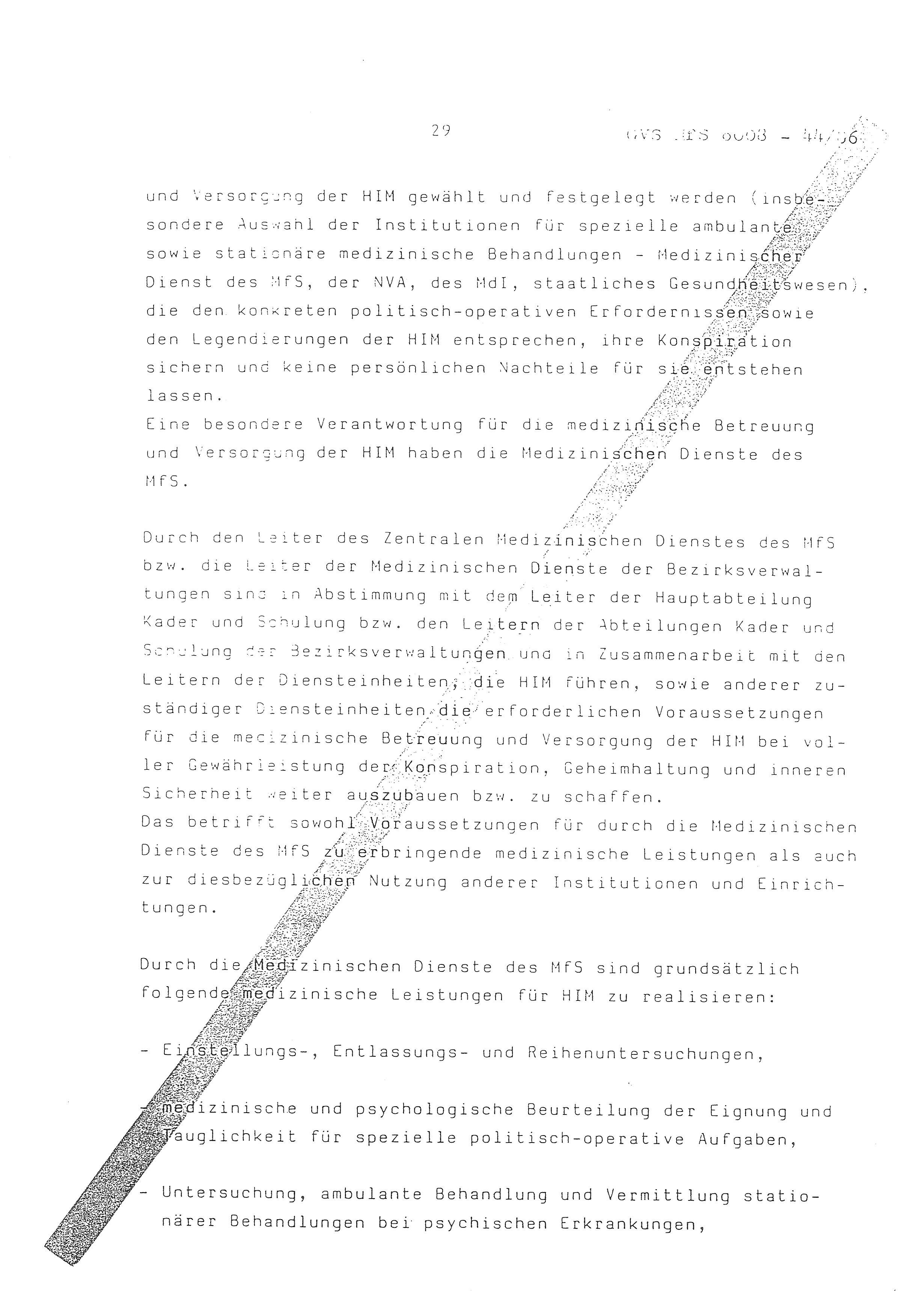 2. Durchführungsbestimmung zur Richtlinie 1/79 über die Arbeit mit hauptamtlichen Mitarbeitern des MfS (HIM), Deutsche Demokratische Republik (DDR), Ministerium für Staatssicherheit (MfS), Der Minister (Mielke), Geheime Verschlußsache (GVS) ooo8-44/86, Berlin 1986, Seite 29 (2. DB RL 1/79 DDR MfS Min. GVS ooo8-44/86 1986, S. 29)