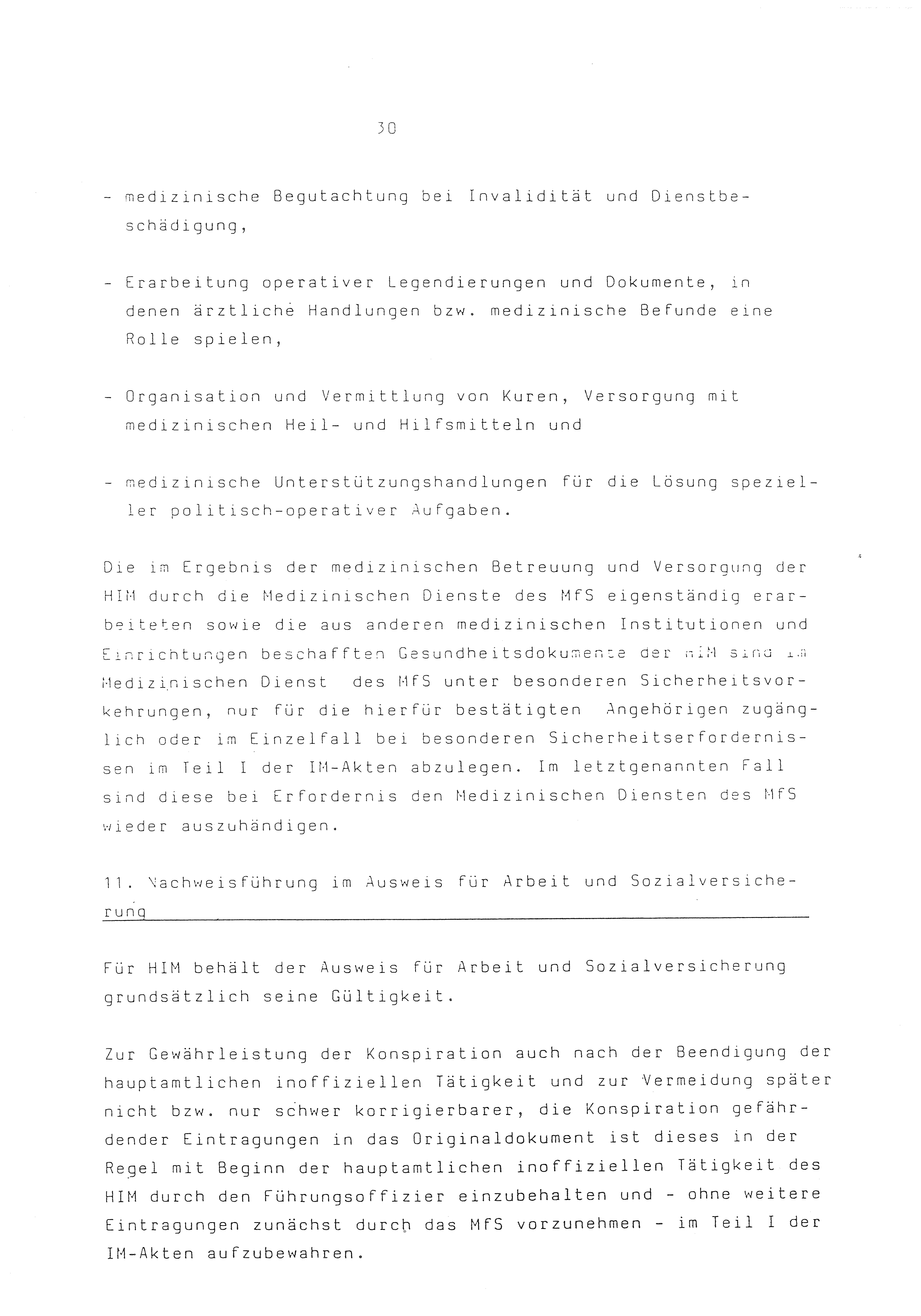2. Durchführungsbestimmung zur Richtlinie 1/79 über die Arbeit mit hauptamtlichen Mitarbeitern des MfS (HIM), Deutsche Demokratische Republik (DDR), Ministerium für Staatssicherheit (MfS), Der Minister (Mielke), Geheime Verschlußsache (GVS) ooo8-44/86, Berlin 1986, Seite 30 (2. DB RL 1/79 DDR MfS Min. GVS ooo8-44/86 1986, S. 30)