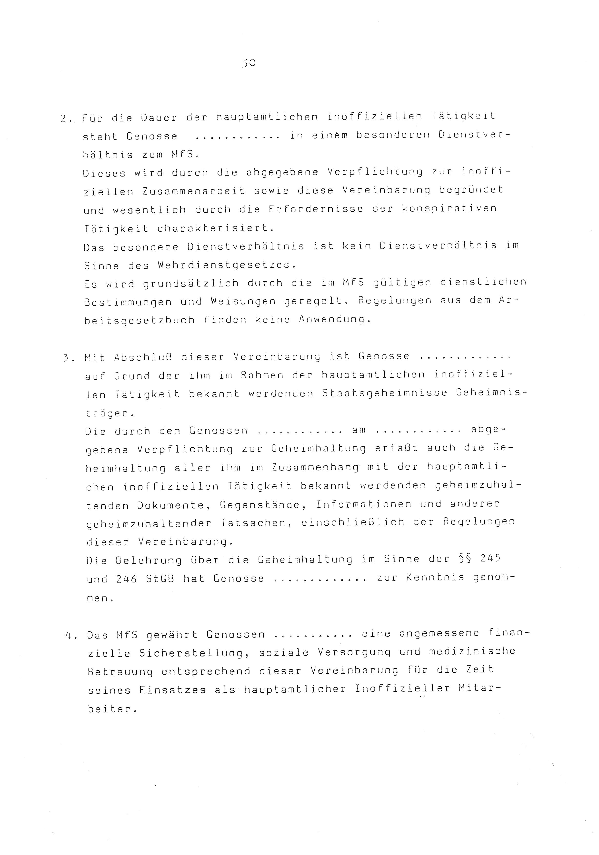 2. Durchführungsbestimmung zur Richtlinie 1/79 über die Arbeit mit hauptamtlichen Mitarbeitern des MfS (HIM), Deutsche Demokratische Republik (DDR), Ministerium für Staatssicherheit (MfS), Der Minister (Mielke), Geheime Verschlußsache (GVS) ooo8-44/86, Berlin 1986, Seite 50 (2. DB RL 1/79 DDR MfS Min. GVS ooo8-44/86 1986, S. 50)