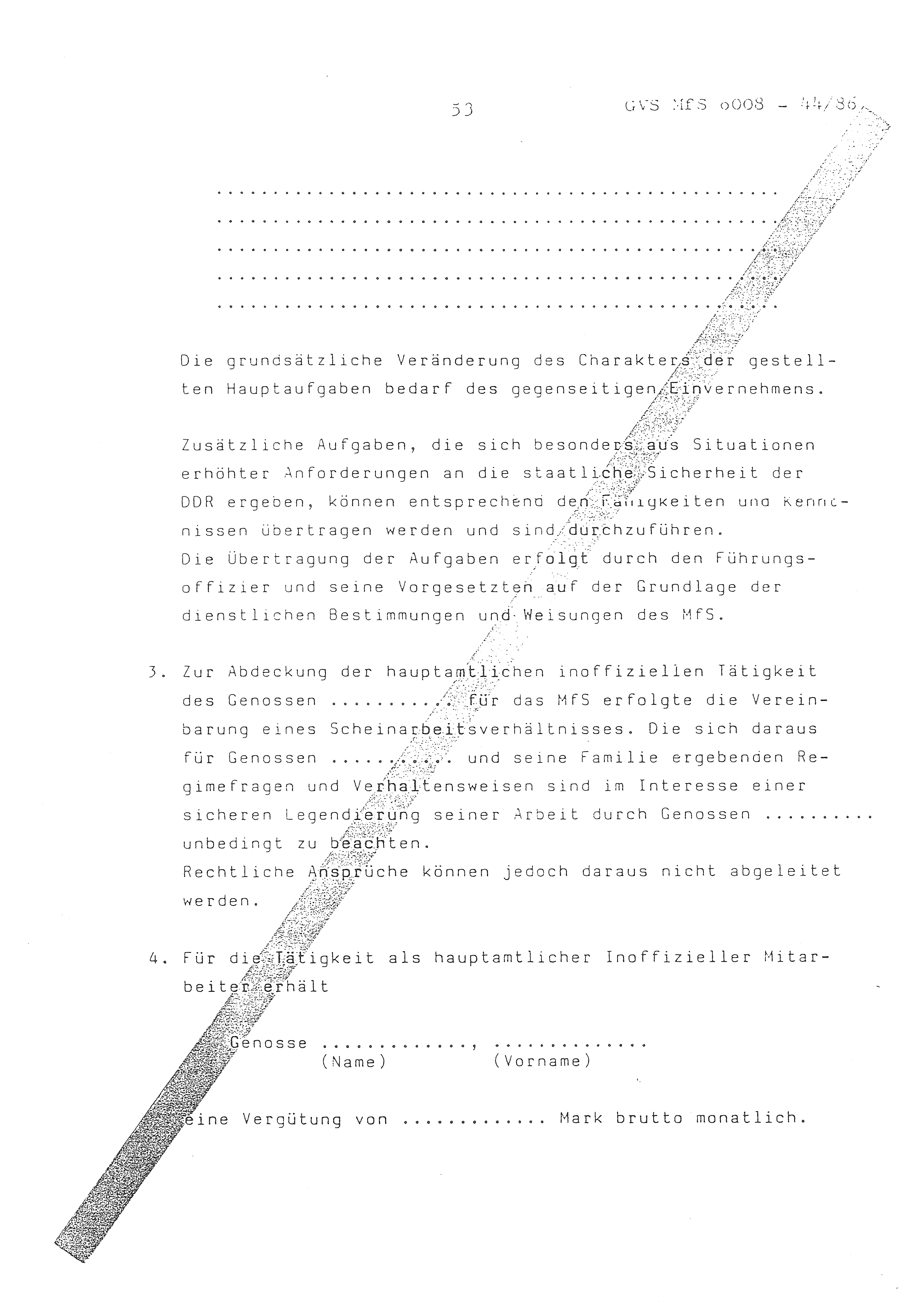 2. Durchführungsbestimmung zur Richtlinie 1/79 über die Arbeit mit hauptamtlichen Mitarbeitern des MfS (HIM), Deutsche Demokratische Republik (DDR), Ministerium für Staatssicherheit (MfS), Der Minister (Mielke), Geheime Verschlußsache (GVS) ooo8-44/86, Berlin 1986, Seite 53 (2. DB RL 1/79 DDR MfS Min. GVS ooo8-44/86 1986, S. 53)