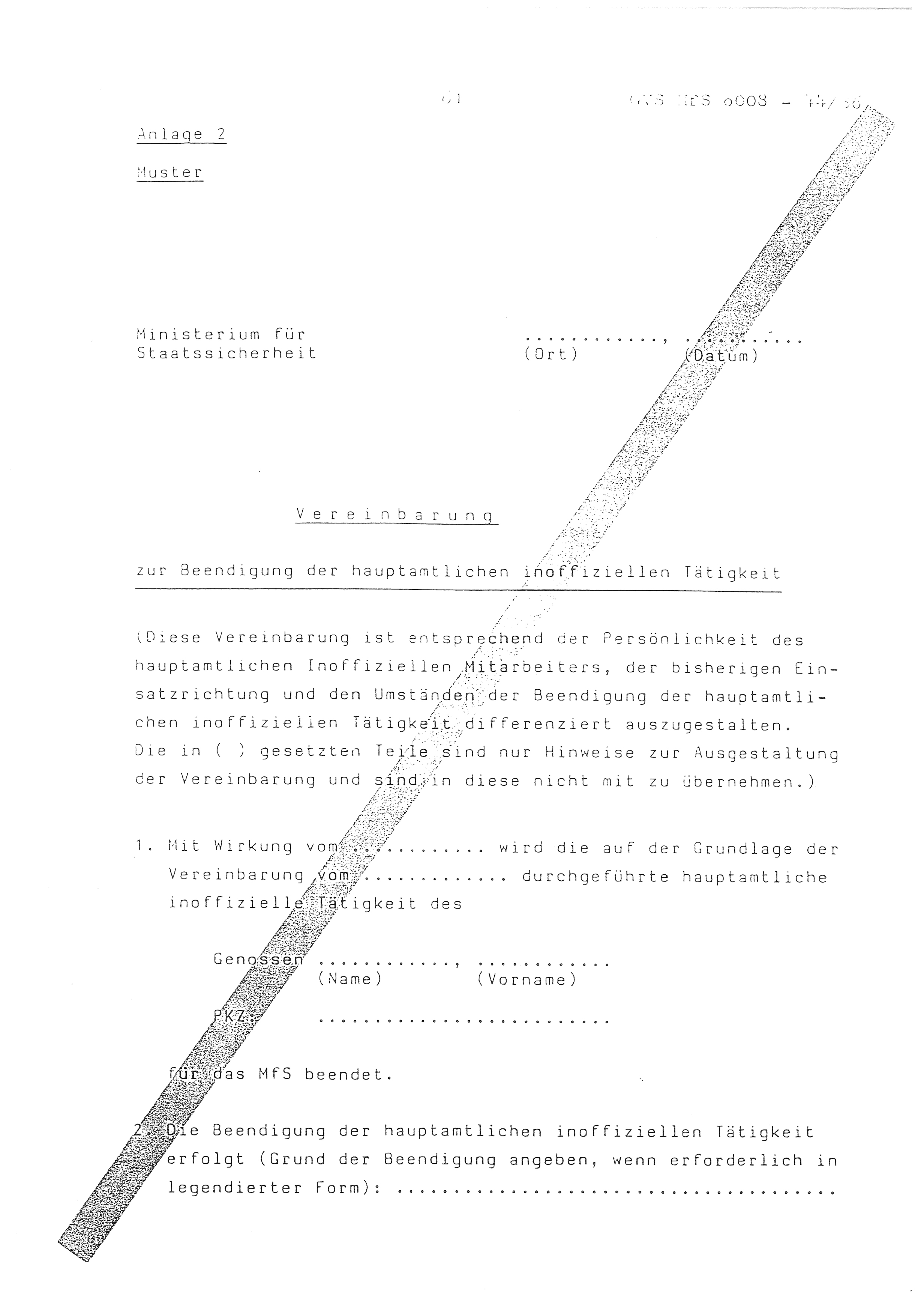 2. Durchführungsbestimmung zur Richtlinie 1/79 über die Arbeit mit hauptamtlichen Mitarbeitern des MfS (HIM), Deutsche Demokratische Republik (DDR), Ministerium für Staatssicherheit (MfS), Der Minister (Mielke), Geheime Verschlußsache (GVS) ooo8-44/86, Berlin 1986, Seite 61 (2. DB RL 1/79 DDR MfS Min. GVS ooo8-44/86 1986, S. 61)