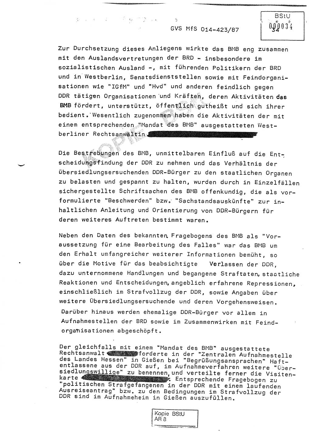 Jahresbericht der Hauptabteilung (HA) Ⅸ 1986, Einschätzung der Wirksamkeit der Untersuchungsarbeit im Jahre 1986, Ministerium für Staatssicherheit (MfS) der Deutschen Demokratischen Republik (DDR), Hauptabteilung Ⅸ, Geheime Verschlußsache (GVS) o014-423/87, Berlin 1987, Seite 34 (Einsch. MfS DDR HA Ⅸ GVS o014-423/87 1986, S. 34)