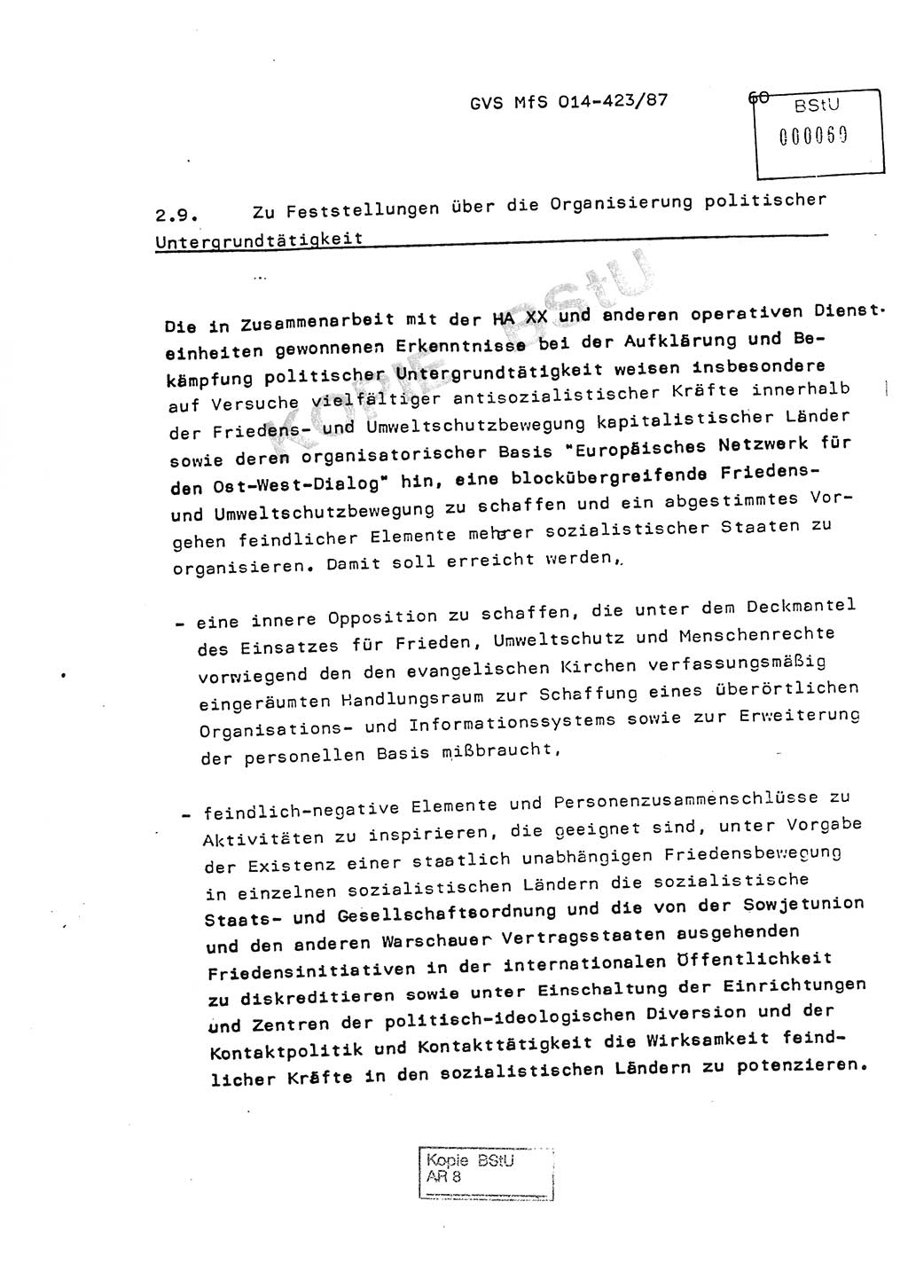 Jahresbericht der Hauptabteilung (HA) Ⅸ 1986, Einschätzung der Wirksamkeit der Untersuchungsarbeit im Jahre 1986, Ministerium für Staatssicherheit (MfS) der Deutschen Demokratischen Republik (DDR), Hauptabteilung Ⅸ, Geheime Verschlußsache (GVS) o014-423/87, Berlin 1987, Seite 60 (Einsch. MfS DDR HA Ⅸ GVS o014-423/87 1986, S. 60)