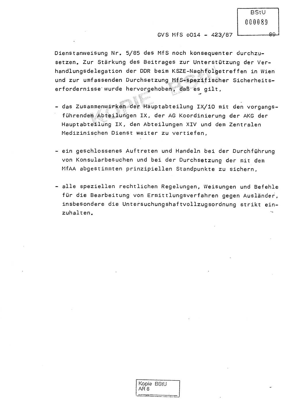 Jahresbericht der Hauptabteilung (HA) Ⅸ 1986, Einschätzung der Wirksamkeit der Untersuchungsarbeit im Jahre 1986, Ministerium für Staatssicherheit (MfS) der Deutschen Demokratischen Republik (DDR), Hauptabteilung Ⅸ, Geheime Verschlußsache (GVS) o014-423/87, Berlin 1987, Seite 89 (Einsch. MfS DDR HA Ⅸ GVS o014-423/87 1986, S. 89)