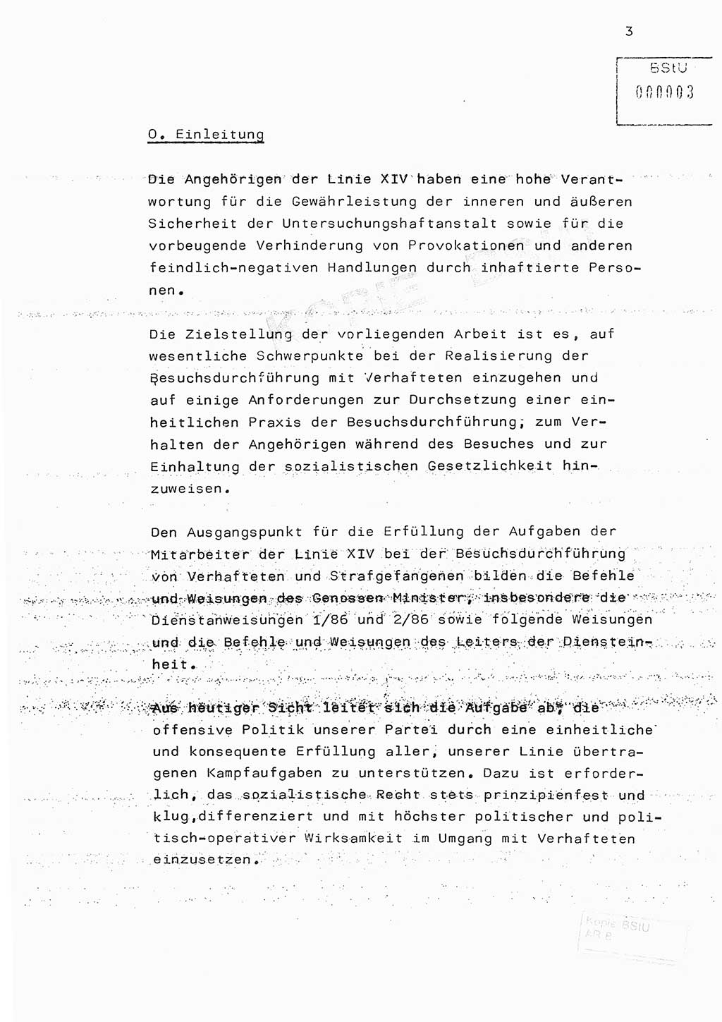 Fachschulabschlußarbeit Hauptmann Edwin Buhse (Abt. ⅩⅣ), Ministerium für Staatssicherheit (MfS) [Deutsche Demokratische Republik (DDR)], Abteilung ⅩⅣ, o.D., o.O, o.J., ca. 1986 wg. Bez. DA 2/86, Seite 3 (FS-Abschl.-Arb. MfS DDR Abt. ⅩⅣ 1986, S. 3)