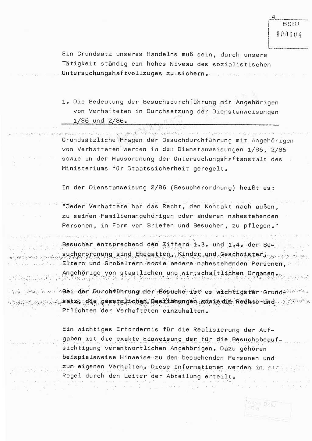 Fachschulabschlußarbeit Hauptmann Edwin Buhse (Abt. ⅩⅣ), Ministerium für Staatssicherheit (MfS) [Deutsche Demokratische Republik (DDR)], Abteilung ⅩⅣ, o.D., o.O, o.J., ca. 1986 wg. Bez. DA 2/86, Seite 4 (FS-Abschl.-Arb. MfS DDR Abt. ⅩⅣ 1986, S. 4)