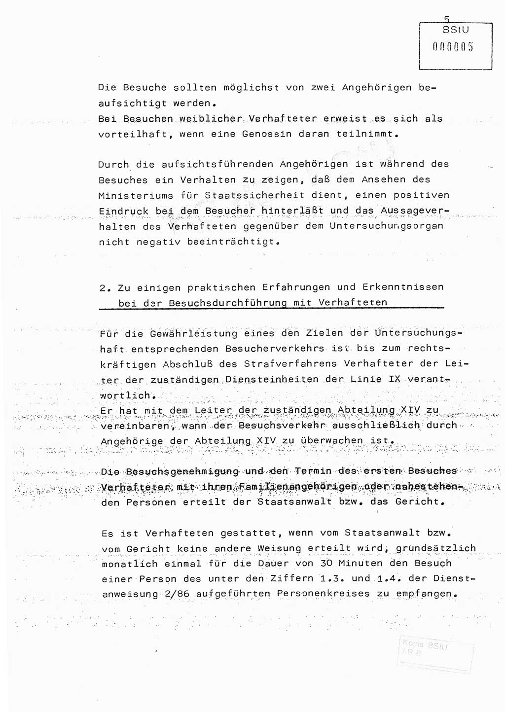 Fachschulabschlußarbeit Hauptmann Edwin Buhse (Abt. ⅩⅣ), Ministerium für Staatssicherheit (MfS) [Deutsche Demokratische Republik (DDR)], Abteilung ⅩⅣ, o.D., o.O, o.J., ca. 1986 wg. Bez. DA 2/86, Seite 5 (FS-Abschl.-Arb. MfS DDR Abt. ⅩⅣ 1986, S. 5)