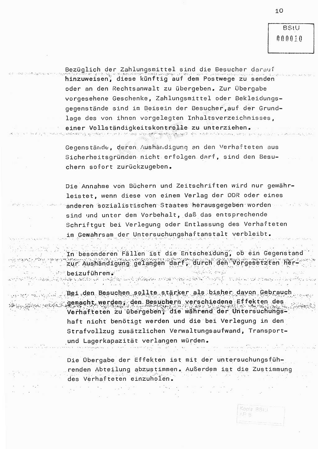 Fachschulabschlußarbeit Hauptmann Edwin Buhse (Abt. ⅩⅣ), Ministerium für Staatssicherheit (MfS) [Deutsche Demokratische Republik (DDR)], Abteilung ⅩⅣ, o.D., o.O, o.J., ca. 1986 wg. Bez. DA 2/86, Seite 10 (FS-Abschl.-Arb. MfS DDR Abt. ⅩⅣ 1986, S. 10)