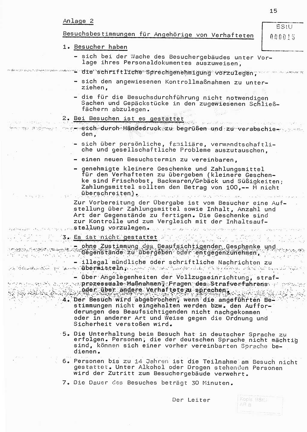 Fachschulabschlußarbeit Hauptmann Edwin Buhse (Abt. ⅩⅣ), Ministerium für Staatssicherheit (MfS) [Deutsche Demokratische Republik (DDR)], Abteilung ⅩⅣ, o.D., o.O, o.J., ca. 1986 wg. Bez. DA 2/86, Seite 15 (FS-Abschl.-Arb. MfS DDR Abt. ⅩⅣ 1986, S. 15)