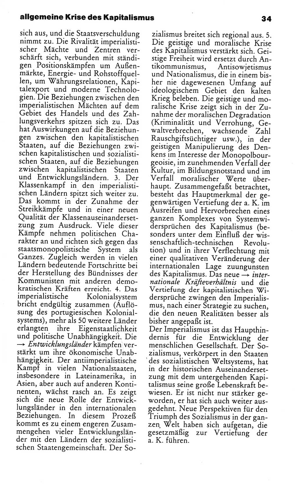 Kleines politisches Wörterbuch [Deutsche Demokratische Republik (DDR)] 1986, Seite 34 (Kl. pol. Wb. DDR 1986, S. 34)