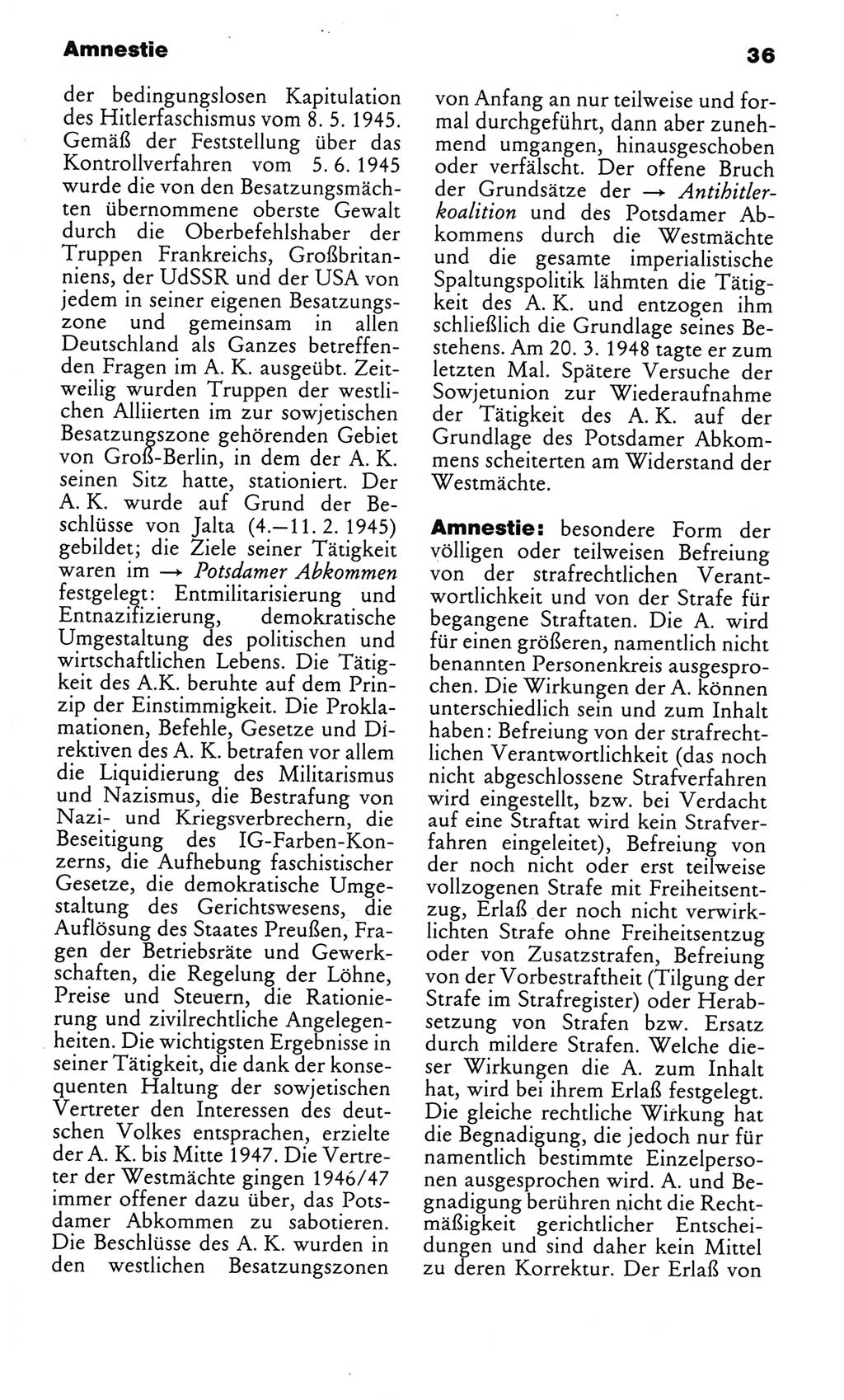 Kleines politisches Wörterbuch [Deutsche Demokratische Republik (DDR)] 1986, Seite 36 (Kl. pol. Wb. DDR 1986, S. 36)
