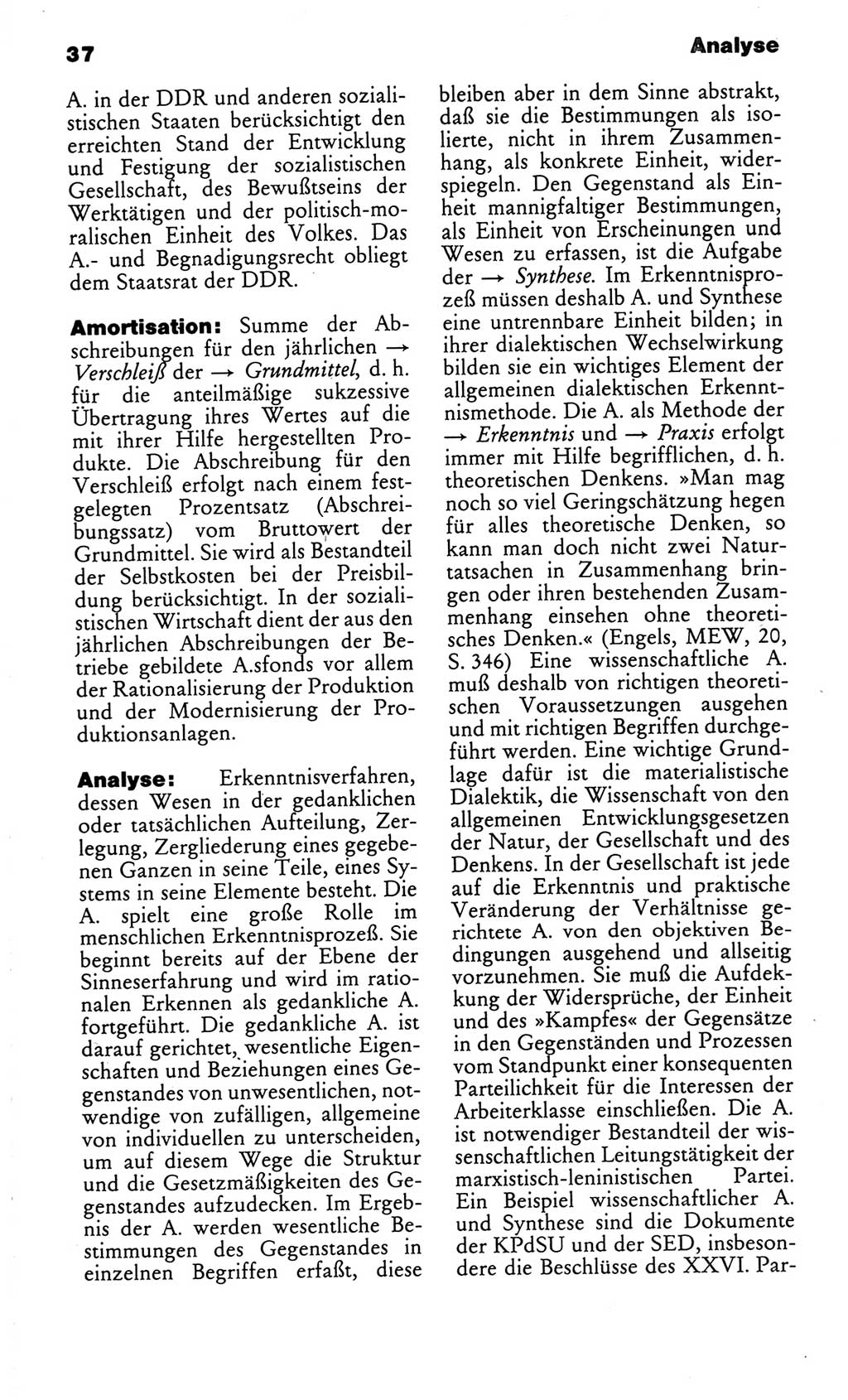 Kleines politisches Wörterbuch [Deutsche Demokratische Republik (DDR)] 1986, Seite 37 (Kl. pol. Wb. DDR 1986, S. 37)