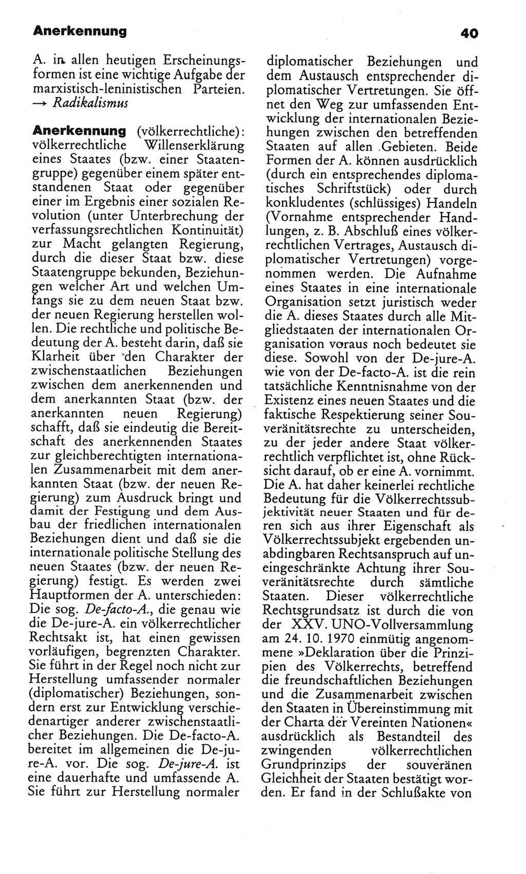 Kleines politisches Wörterbuch [Deutsche Demokratische Republik (DDR)] 1986, Seite 40 (Kl. pol. Wb. DDR 1986, S. 40)