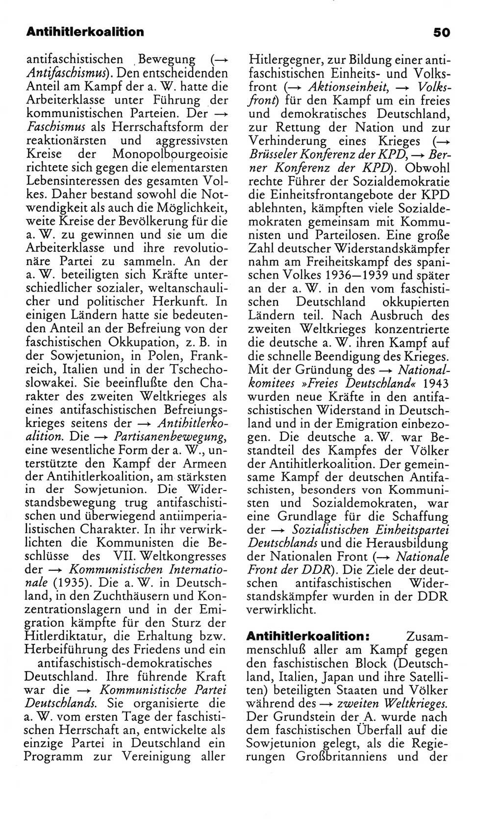 Kleines politisches Wörterbuch [Deutsche Demokratische Republik (DDR)] 1986, Seite 50 (Kl. pol. Wb. DDR 1986, S. 50)