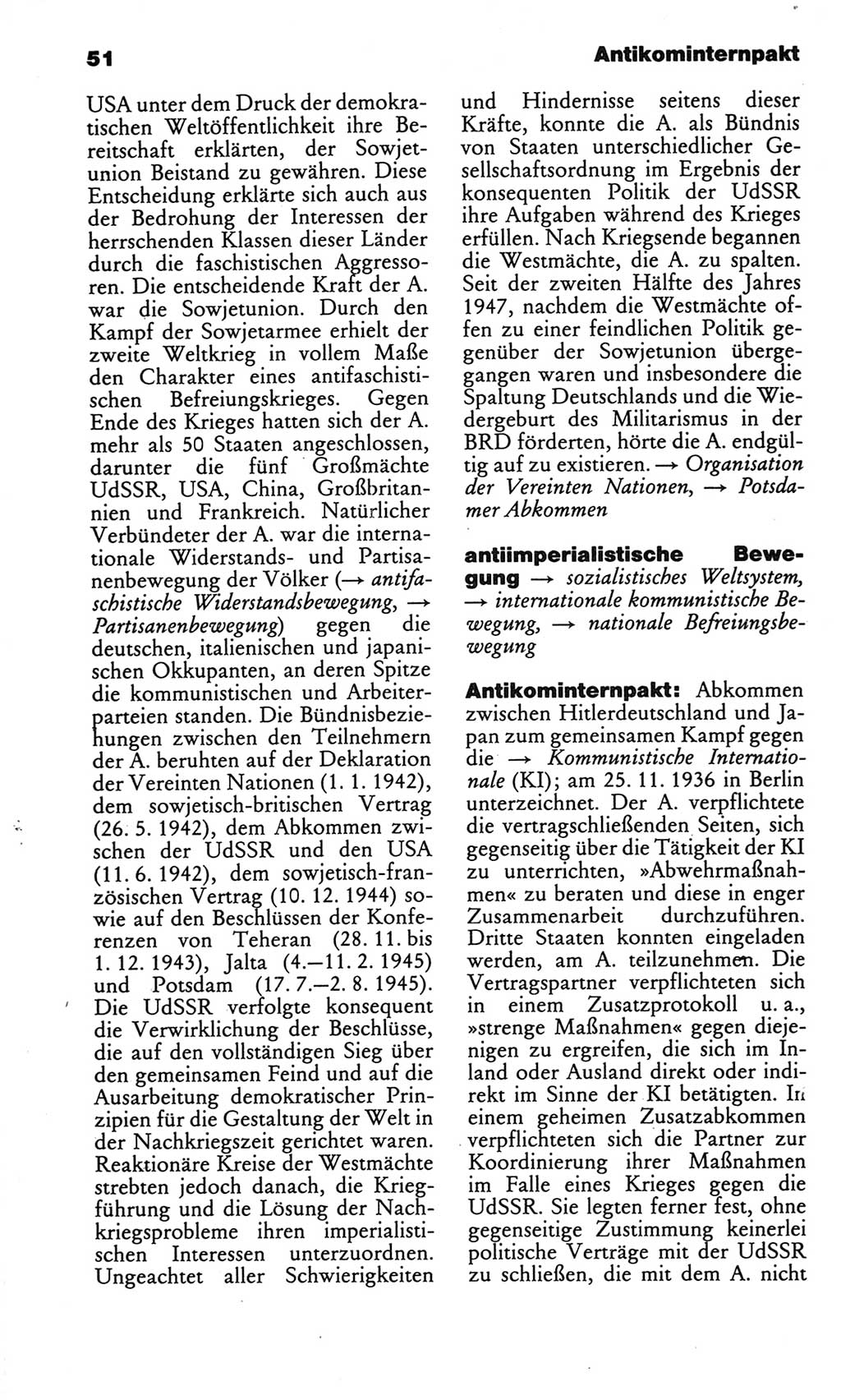 Kleines politisches Wörterbuch [Deutsche Demokratische Republik (DDR)] 1986, Seite 51 (Kl. pol. Wb. DDR 1986, S. 51)