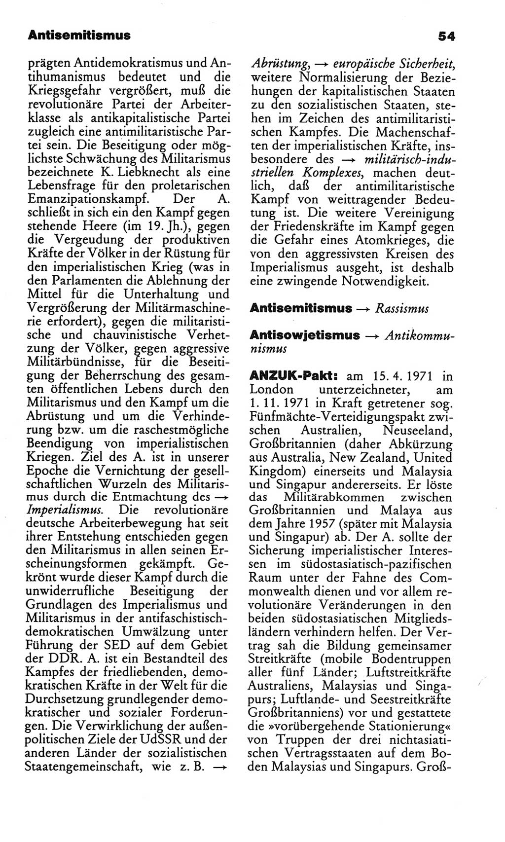 Kleines politisches Wörterbuch [Deutsche Demokratische Republik (DDR)] 1986, Seite 54 (Kl. pol. Wb. DDR 1986, S. 54)