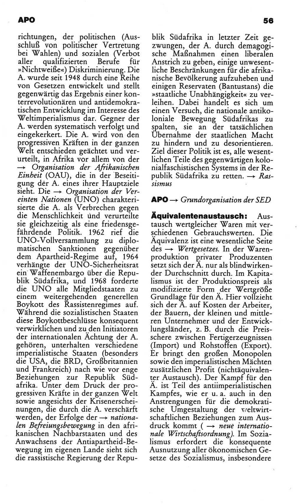 Kleines politisches Wörterbuch [Deutsche Demokratische Republik (DDR)] 1986, Seite 56 (Kl. pol. Wb. DDR 1986, S. 56)