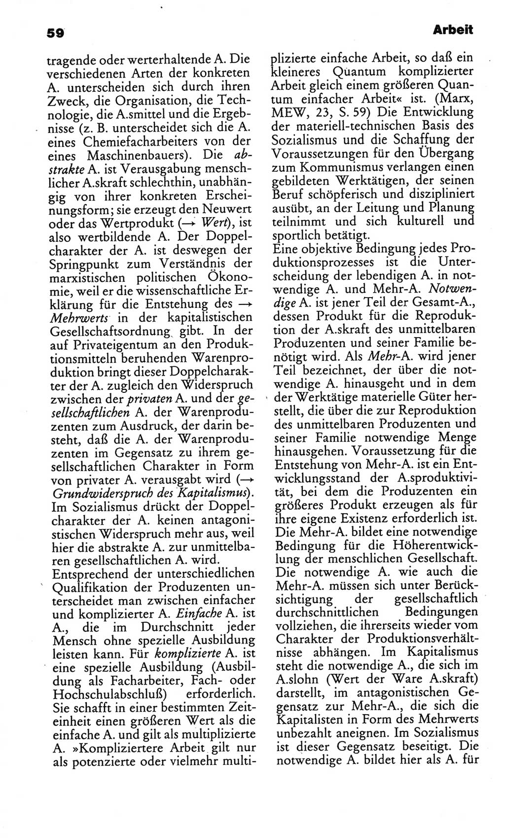 Kleines politisches Wörterbuch [Deutsche Demokratische Republik (DDR)] 1986, Seite 59 (Kl. pol. Wb. DDR 1986, S. 59)