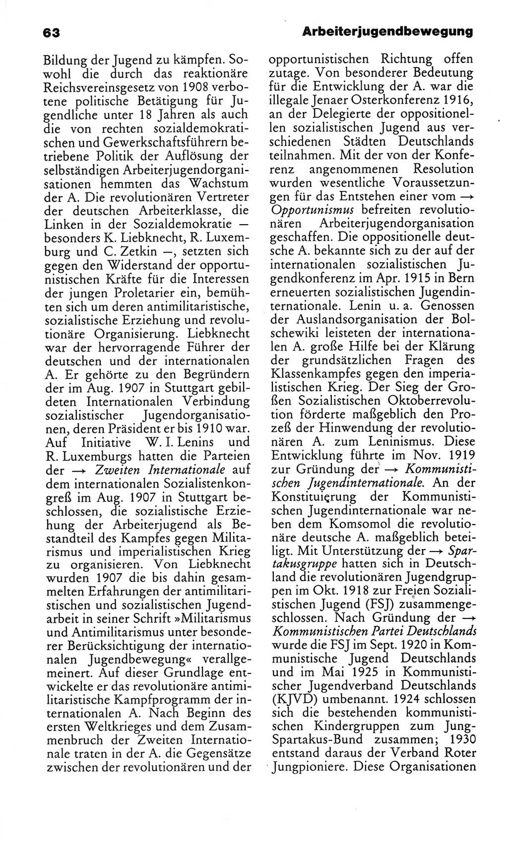 Kleines politisches Wörterbuch [Deutsche Demokratische Republik (DDR)] 1986, Seite 63 (Kl. pol. Wb. DDR 1986, S. 63)