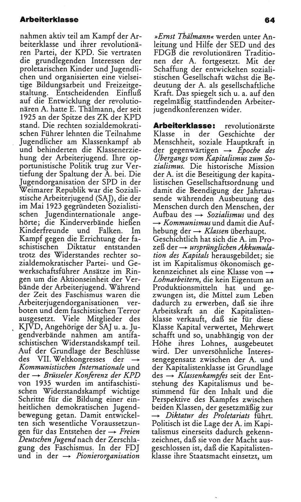 Kleines politisches Wörterbuch [Deutsche Demokratische Republik (DDR)] 1986, Seite 64 (Kl. pol. Wb. DDR 1986, S. 64)