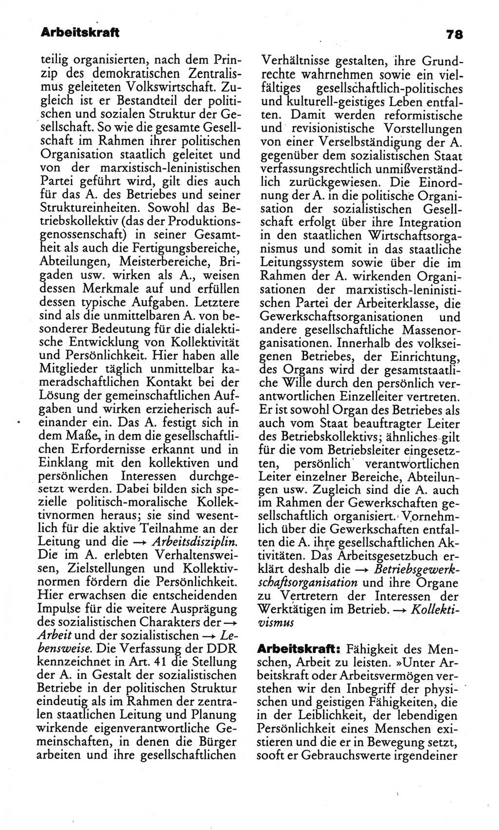 Kleines politisches Wörterbuch [Deutsche Demokratische Republik (DDR)] 1986, Seite 78 (Kl. pol. Wb. DDR 1986, S. 78)