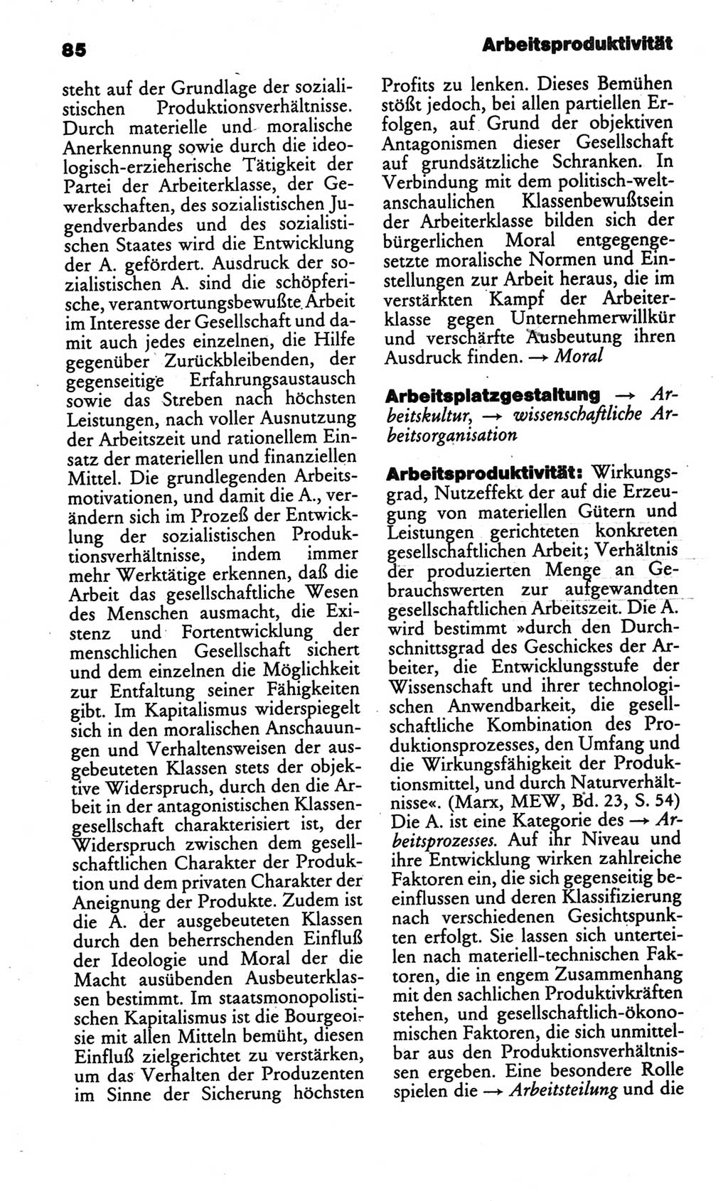 Kleines politisches Wörterbuch [Deutsche Demokratische Republik (DDR)] 1986, Seite 85 (Kl. pol. Wb. DDR 1986, S. 85)