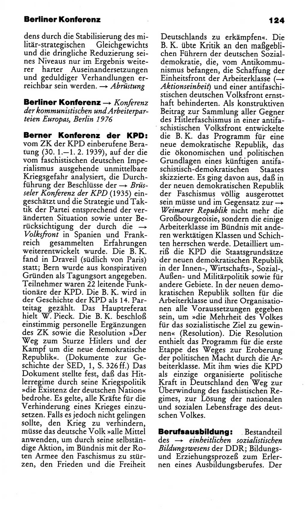 Kleines politisches Wörterbuch [Deutsche Demokratische Republik (DDR)] 1986, Seite 124 (Kl. pol. Wb. DDR 1986, S. 124)