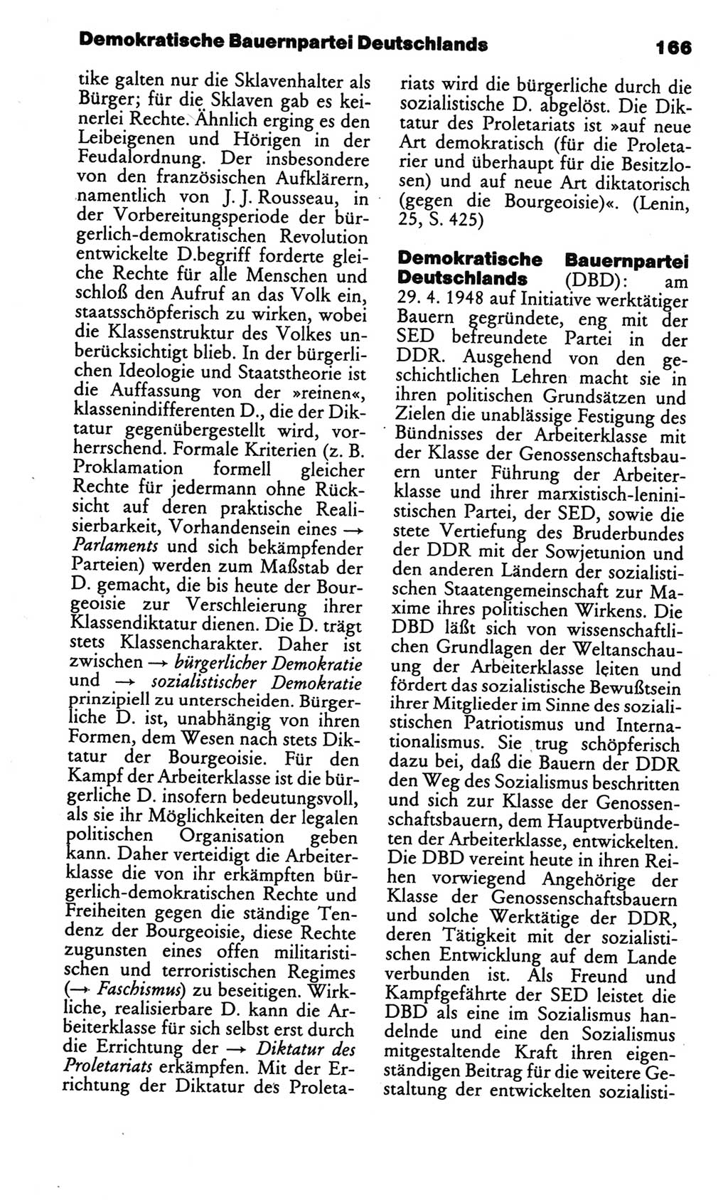 Kleines politisches Wörterbuch [Deutsche Demokratische Republik (DDR)] 1986, Seite 166 (Kl. pol. Wb. DDR 1986, S. 166)